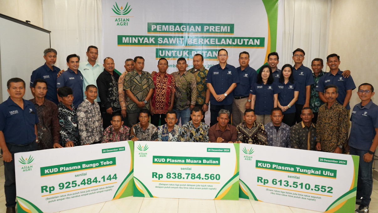 Asian Agri Bagikan Premi Minyak Sawit Lestari untuk 40 KUD di Provinsi Jambi, Dukung Petani Berkelanjutan